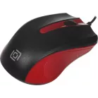 Мышь Оклик 225M черный/красный оптическая 1200dpi USB для ноутбука 3but (288237)