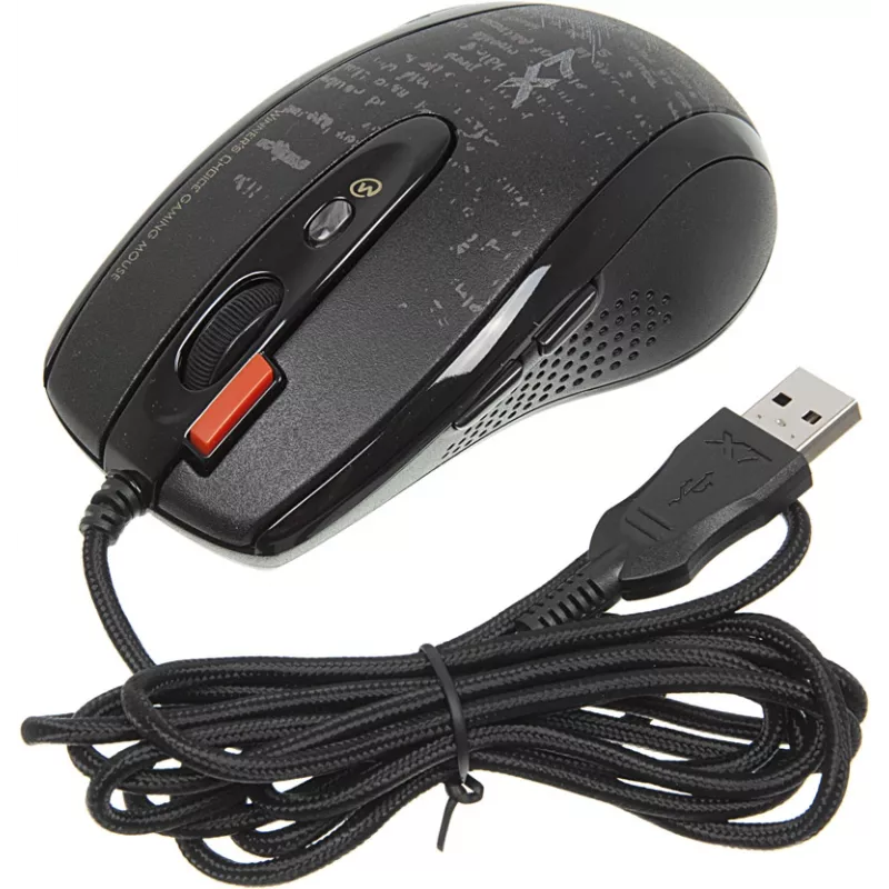 Мышь A4Tech V-Track F5 черный/рисунок оптическая 3000dpi USB 6but