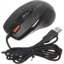 Мышь A4Tech V-Track F5 черный/рисунок оптическая 3000dpi USB 6but