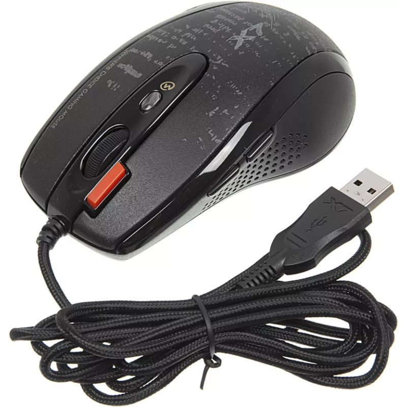 Мышь A4Tech V-Track F5 черный/рисунок оптическая 3000dpi USB 6but