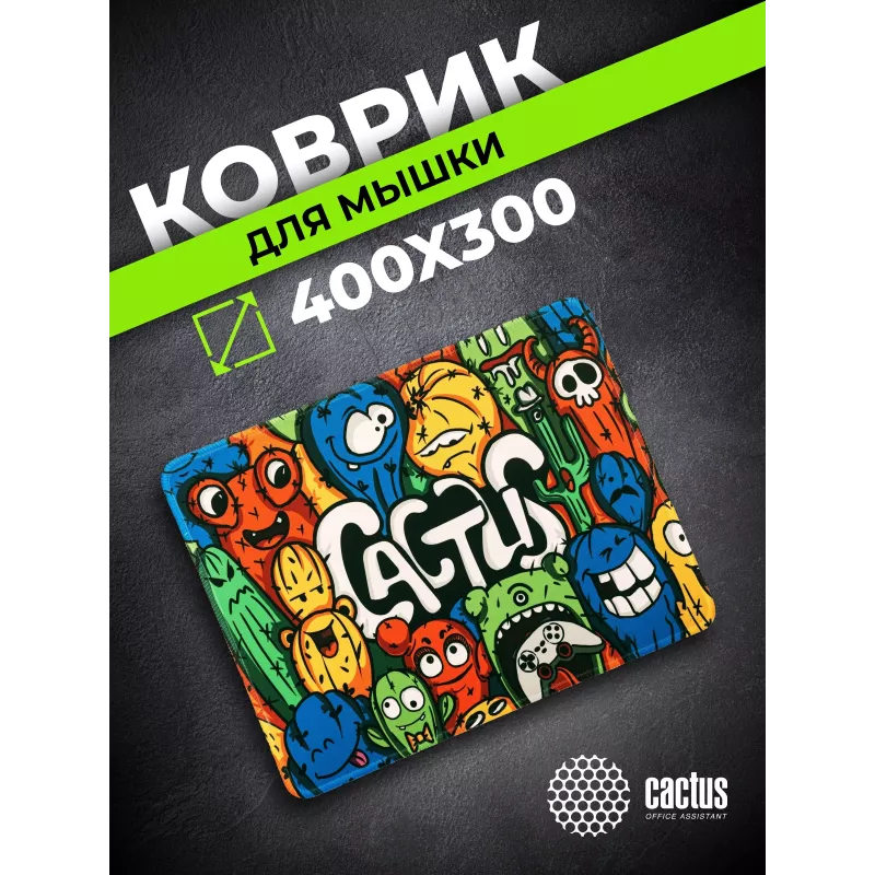 Коврик для мыши Cactus Colorful Cacti 400x300x3мм (CS-MP-PRO07XL)