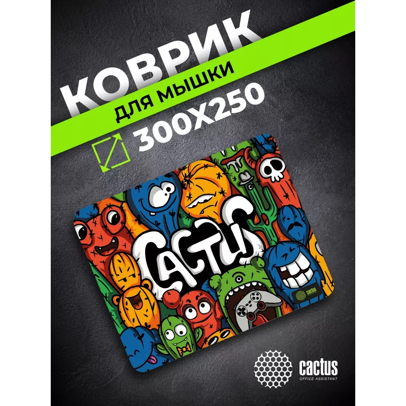Коврик для мыши Cactus Colorful Cacti 300x250x3мм (CS-MPC-D03M)
