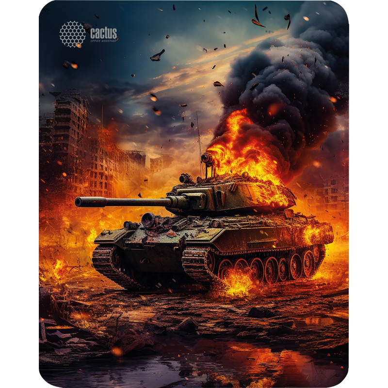 Коврик для мыши Cactus Burning tank рисунок 300x250x3мм (CS-MPC-D04M)