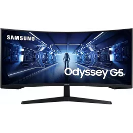 Монитор Samsung 34" Odyssey G5 C34G55TWWI черный VA LED 1ms 21:9 HDMI матовая 250cd 178гр/178гр 3440x1440 165Hz DP UW 5.6кг