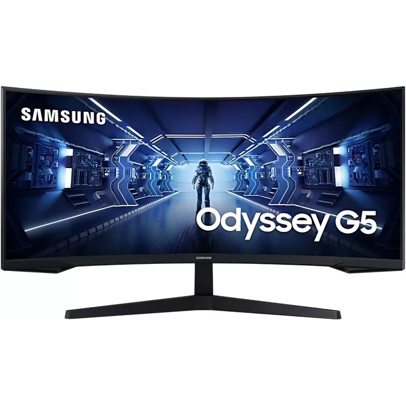 Монитор Samsung 34" Odyssey G5 C34G55TWWI черный VA LED 1ms 21:9 HDMI матовая 250cd 178гр/178гр 3440x1440 165Hz DP UW 5.6кг