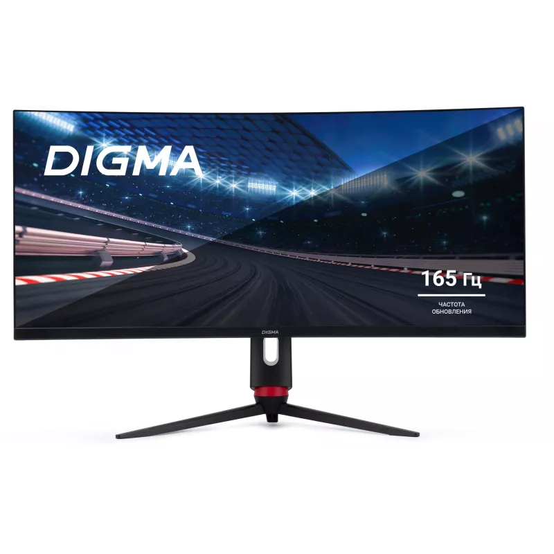 Монитор Digma 34" Overdrive 34A710Q черный VA LED 1ms 21:9 HDMI M/M матовая HAS Piv 450cd 178гр/178гр 3440x1440 165Hz G-Sync FreeSync DP 2K USB 7.1кг