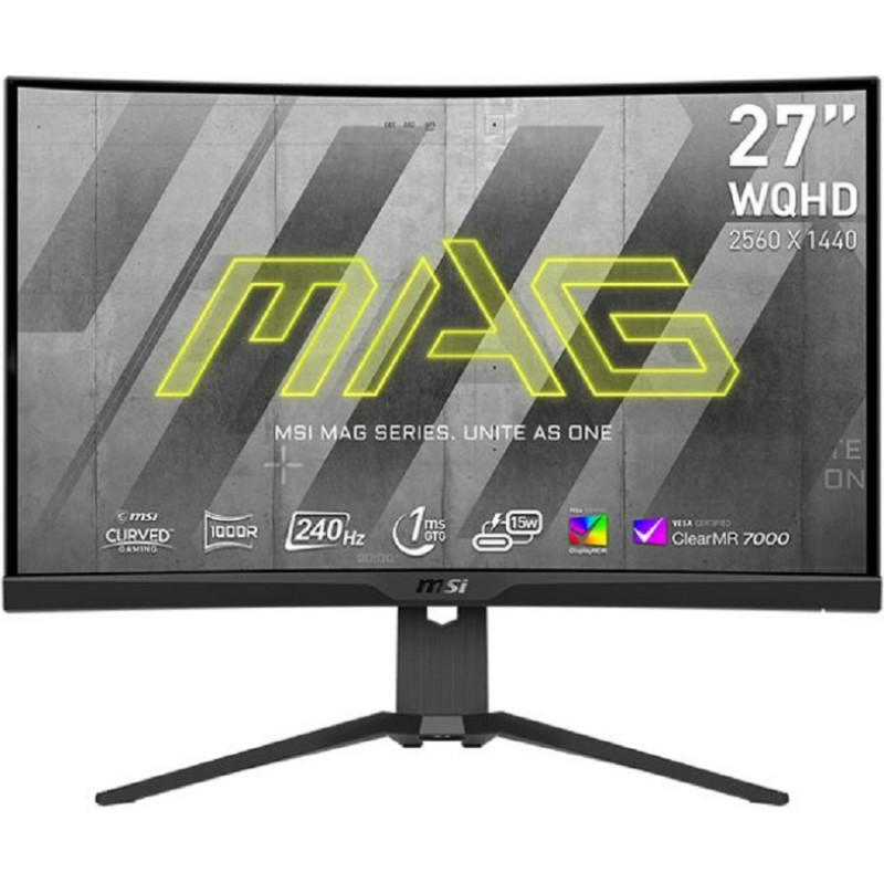 Монитор MSI 27" Mag 275CQRXF черный VA LED 16:9 HDMI полуматовая HAS 2500:1 400cd 178гр/178гр 2560x1440 240Hz FreeSync Premium DP WQ USB 5.8кг