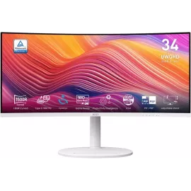 Монитор MSI 34" Modern MD342CQPW белый VA LED 21:9 HDMI M/M матовая HAS Piv 3500:1 300cd 178гр/178гр 3440x1440 120Hz DP UW USB 8.05кг