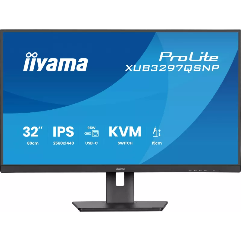 Монитор Iiyama 32" ProLite XUB3297QSNP-B1 черный IPS LED 1ms 16:9 HDMI M/M матовая HAS Piv 1000:1 350cd 178гр/178гр 2560x1440 100Hz DP Quad 2K (1440p) USB 9.5кг