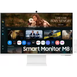 Монитор Samsung 32" S32FM801UMXUE белый VA LED 4ms 16:9 HDMI M/M Cam матовая HAS Piv 3000:1 400cd 178гр/178гр 3840x2160 60Hz 4K USB 7кг
