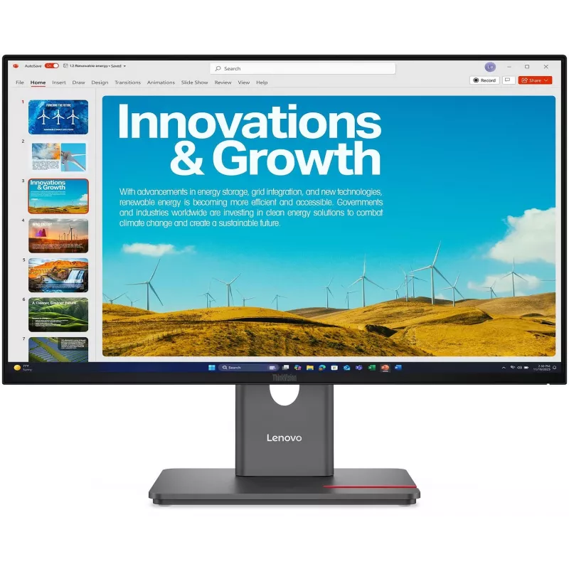 Монитор Lenovo 23.8" ThinkVision P24QD-40 черный IPS LED 4ms 16:9 HDMI матовая HAS Piv 1500:1 300cd 178гр/178гр 2560x1440 120Hz DP QHD USB