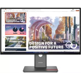 Монитор Lenovo 27" ThinkVision P27QD-40 черный IPS LED 4ms 16:9 HDMI матовая HAS Piv 350cd 178гр/178гр 2560x1440 120Hz DP QHD USB 6.8кг