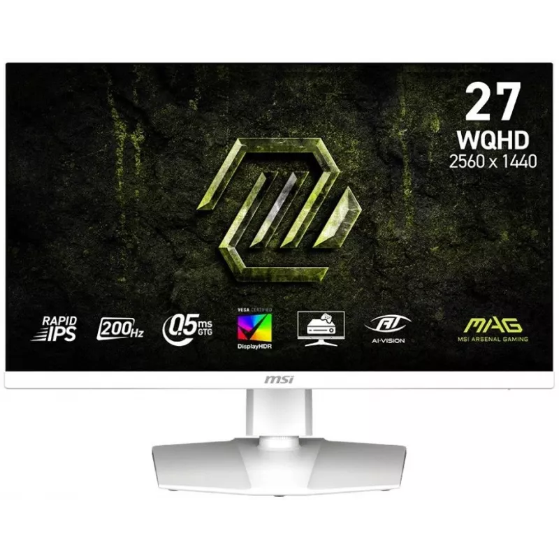 Монитор MSI 27" Mag 274QRFW E20 белый IPS LED 16:9 HDMI матовая HAS Piv 300cd 178гр/178гр 2560x1440 200Hz DP Quad 2K (1440p) 6.9кг