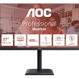 Монитор AOC 27" U27E4CV черный IPS LED 16:9 HDMI M/M матовая HAS Piv 400cd 3840x2160 60Hz DP 4K USB 6.83кг