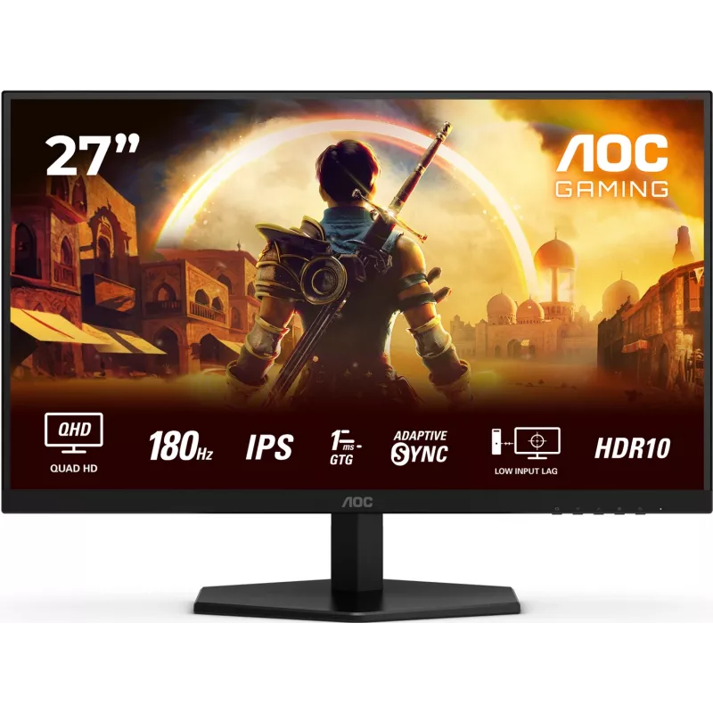 Монитор AOC 27" Q27G42XE черный IPS LED 1ms 16:9 HDMI M/M матовая 300cd 178гр/178гр 2560x1440 180Hz FreeSync DP Quad 2K (1440p) 3.88кг