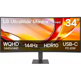 Монитор LG 34" UltraWide 34U640B-B черный VA LED 21:9 HDMI матовая HAS 300cd 178гр/178гр 3440x1440 144Hz FreeSync Premium DP UW USB 7.7кг