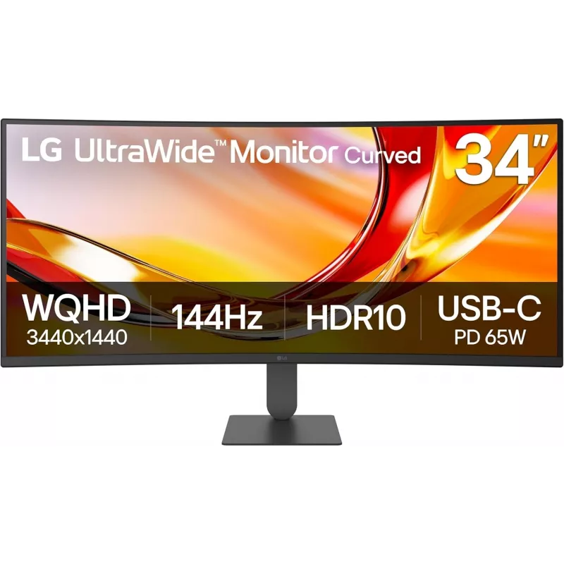 Монитор LG 34" UltraWide 34U640B-B черный VA LED 21:9 HDMI матовая HAS 300cd 178гр/178гр 3440x1440 144Hz FreeSync Premium DP UW USB 7.7кг