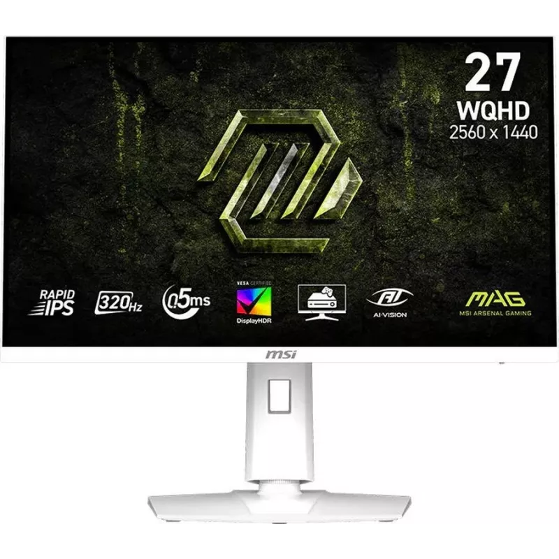 Монитор MSI 27" Mag 274QRFW X32 белый IPS LED 16:9 HDMI матовая HAS Piv 300cd 178гр/178гр 2560x1440 320Hz DP Quad 2K (1440p) 6.7кг