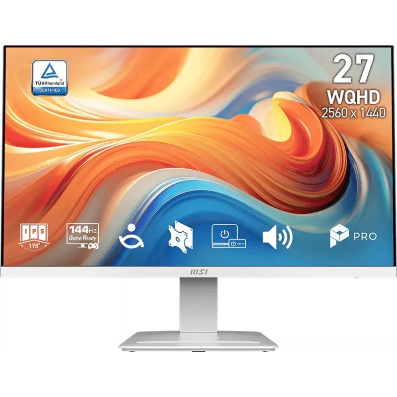 Монитор MSI 27" Pro MP273QW E14 белый IPS LED 4ms 16:9 HDMI M/M матовая 1500:1 300cd 178гр/178гр 2560x1440 144Hz DP Quad HD 2K (1440p) 3.95кг