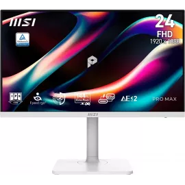 Монитор MSI 23.8" Pro Max MAX 241PHW E14 белый IPS LED 16:9 HDMI M/M матовая HAS Piv 1500:1 300cd 178гр/178гр 1920x1080 144Hz DP FHD USB 5.35кг