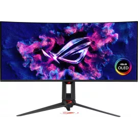 Монитор Asus 34" ROG Swift PG34WCDN черный QD OLED LED 21:9 HDMI матовая HAS Piv 1300cd 178гр/178гр 3440x1440 360Hz FreeSync Premium Pro DP Quad 2K (1440p) USB 8.3кг