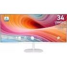 Монитор MSI 34" Pro MP341CQW E12 белый VA LED 21:9 HDMI M/M матовая 300cd 178гр/178гр 3440x1440 120Hz DP 2K 7.1кг