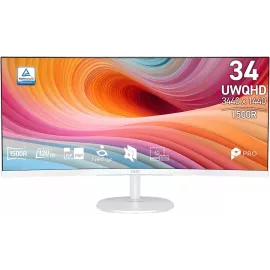 Монитор MSI 34" Pro MP341CQW E12 белый VA LED 21:9 HDMI M/M матовая 300cd 178гр/178гр 3440x1440 120Hz DP 2K 7.1кг