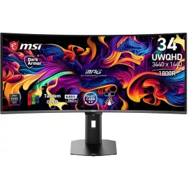 Монитор MSI 34" MPG 341CQR QD-OLED X36 черный QD OLED LED 21:9 HDMI матовая HAS 1500000:1 300cd 178гр/178гр 3440x1440 360Hz G-Sync FreeSync Premium Pro DP UW USB 7.77кг