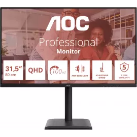Монитор AOC 31.5" Q32E4U черный IPS LED 4ms 16:9 HDMI M/M матовая HAS Piv 350cd 178гр/178гр 2560x1440 100Hz DP 2K USB 9.01кг