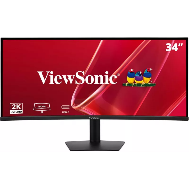 Монитор ViewSonic 34" VA3420C-2 черный VA LED 21:9 HDMI M/M матовая HAS Piv 3000:1 300cd 178гр/178гр 3440x1440 120Hz DP 2K USB 8.4кг