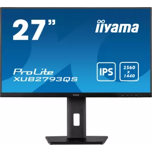  Iiyama 27quot ProLite XB2793QSUB1 IPS LED 169 HDMI MM HAS Piv 350cd 178178 2560x1440 120Hz DP Quad 2K 1440p USB 62