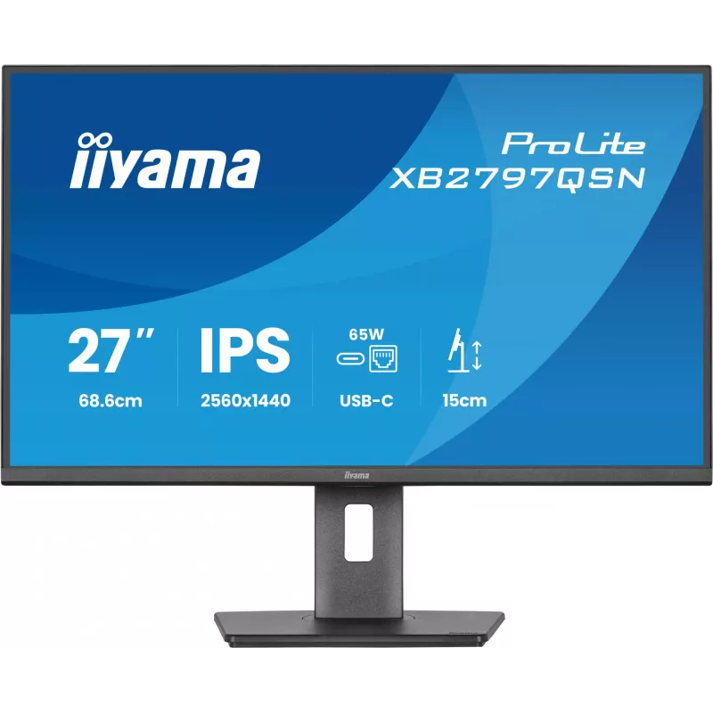 Монитор Iiyama 27" ProLite XB2797QSN-B1 черный IPS LED 16:9 HDMI M/M матовая HAS Piv 350cd 178гр/178гр 2560x1440 75Hz DP Quad 2K (1440p) USB 5.8кг