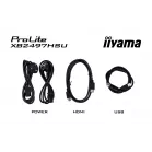 Монитор Iiyama 23.8" ProLite XB2497HSU-B1 черный IPS LED 16:9 M/M матовая HAS Piv 250cd 178гр/178гр 1920x1080 100Hz DP FHD USB 4.7кг