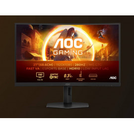 МОНИТОР 27" AOC C27G4ZXU Black (VA, изогнутый, 1920x1080, 280Hz, 0.3 ms, 178°/178°, 300 cd/m, 4000:1, +2xHDMI 2.0, +DP)