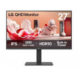 МОНИТОР 27" LG 27BA45QB-B Black с поворотом экрана (IPS, 2560x1440, 75Hz, 5 ms, 178°/178°, 350 cd/m, 1000:1, +2xHDMI2.0)