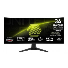 МОНИТОР 34" MSI MAG 346CQ Black  (VA,изогнутый, 3440x1440, 180Hz, 1ms, 178°/178°, 300 cd/m², 4000:1, +2x HDMI 2.0, +DP )