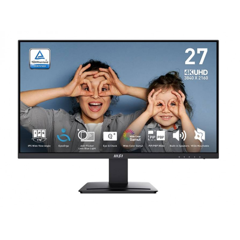 МОНИТОР 27" MSI PRO MP273U Black (IPS, 3840x2160, 60Hz, 4ms, 178°/178°, 300 cd/m², 1000:1, +2x HDMI 2.0, +DP 1.4a, +ММ) МОНИТОР 27" MSI PRO MP273U Black (IPS, 3840x2160, 60Hz, 4ms, 178°/178°, 300 cd/m², 1000:1, +2x HDMI 2.0, +DP 1.4a, +ММ)