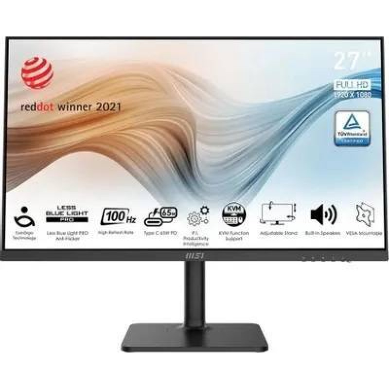 МОНИТОР 27" MSI Modern MD272XP Black с поворотом экрана (IPS, 1920x1080, 100Hz, 4ms, 178°/178°, 300 cd/m², 1000:1 +HDMI)