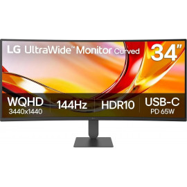 МОНИТОР 34" LG 34U640B-B Black (VA, изогнутый, 3440x1440, 144Hz, 5 ms, 178°/178°, 300 cd/m, 3000:1, +2хHDMI 2.0)