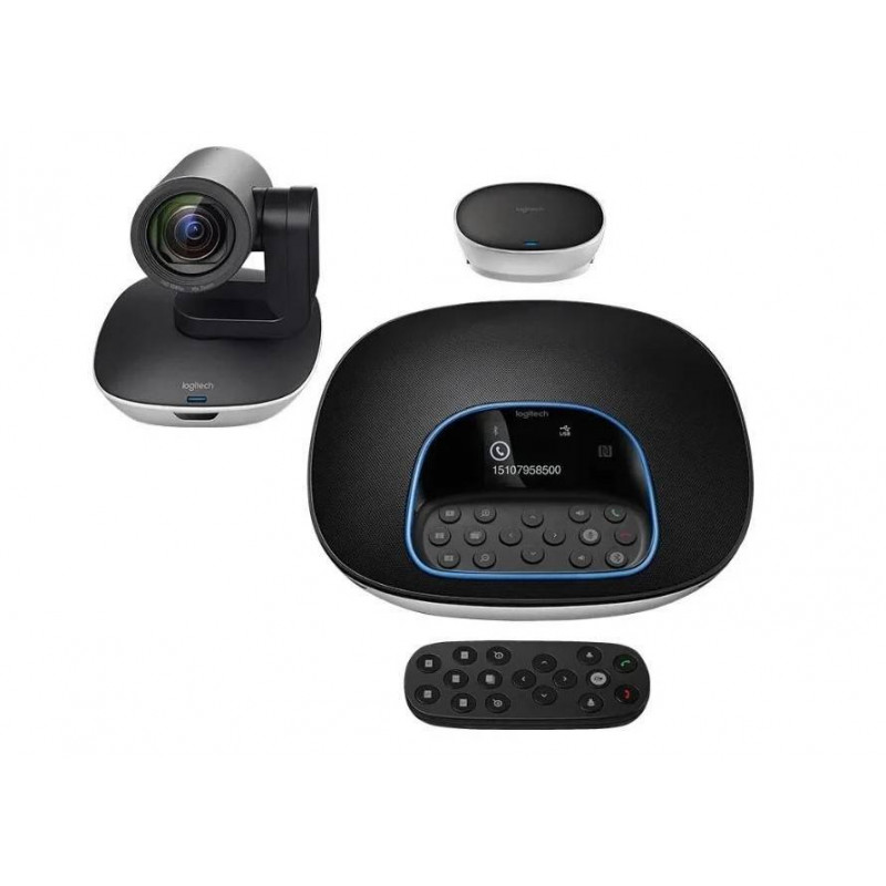 Logitech Веб-камера Conference Cam Group, Full HD 1920 х 1080, 90°, автофокус, USB, кабель 5м., черный/серебристый.