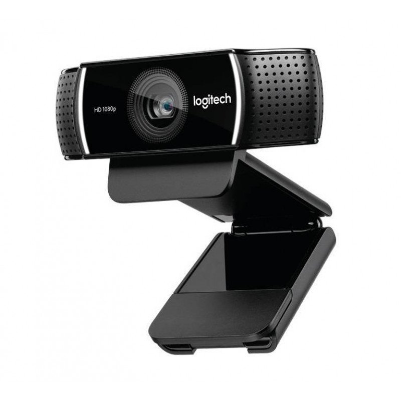 Logitech Веб-камера C922 Pro Stream, Full HD, 1920 х 1080, 30 кад/сек, автофокус, угол обзора 78°, USB2.0, 1.5 м, чёрный