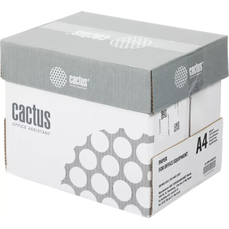 Бумага Cactus B CS-OPB-A480250 A4 марка B/80г/м2/250л./белый CIE153% общего назначения(офисная)