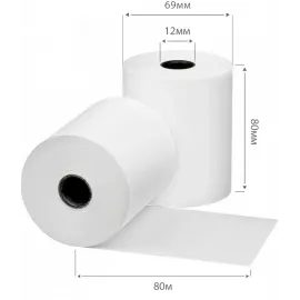 Лента чековая Cactus CS-RT80-80 80мм 80м 12mm термобумага (80)