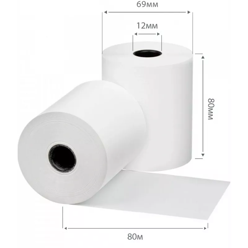 Лента чековая Cactus CS-RT80-80 80мм 80м 12mm термобумага (80)