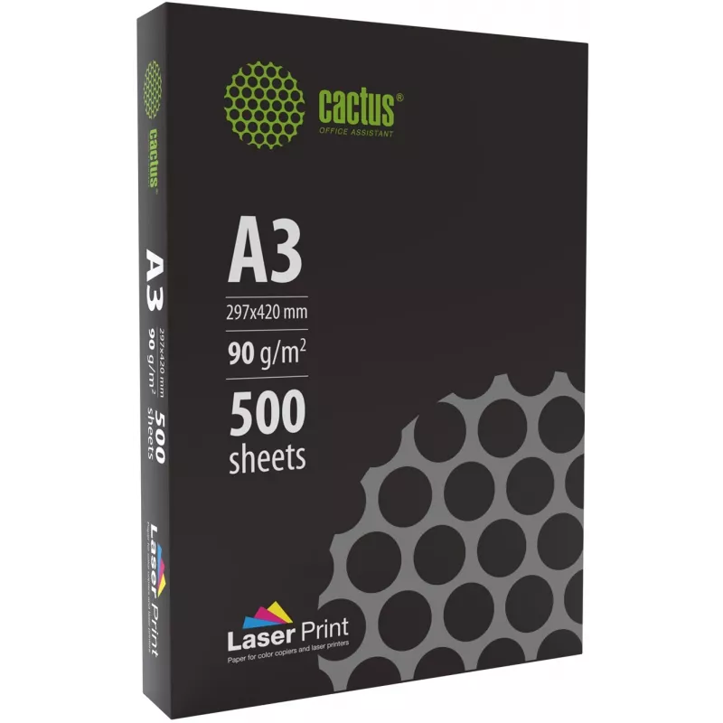 Бумага Cactus CS-LPA390500 A3 марка A/90г/м2/500л./белый CIE170% для лазерной печати