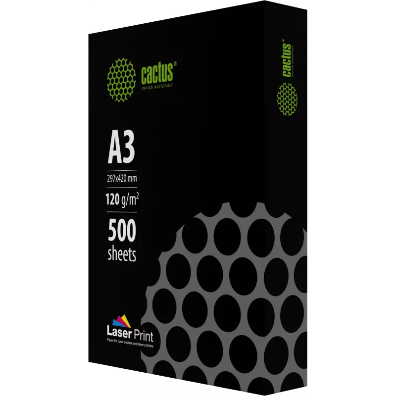 Бумага Cactus CS-LPA3120500 A3 марка A/120г/м2/500л./белый CIE170% для лазерной печати