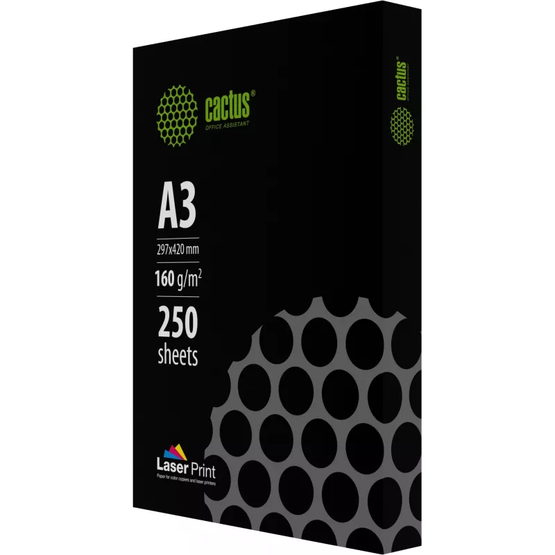 Бумага Cactus CS-LPA3160250 A3 марка A/160г/м2/250л./белый CIE170% для лазерной печати
