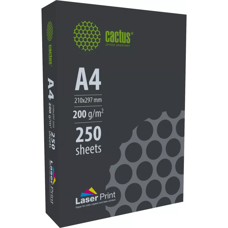 Бумага Cactus CS-LPA4200250 A4 марка A/200г/м2/250л./белый CIE170% для лазерной печати