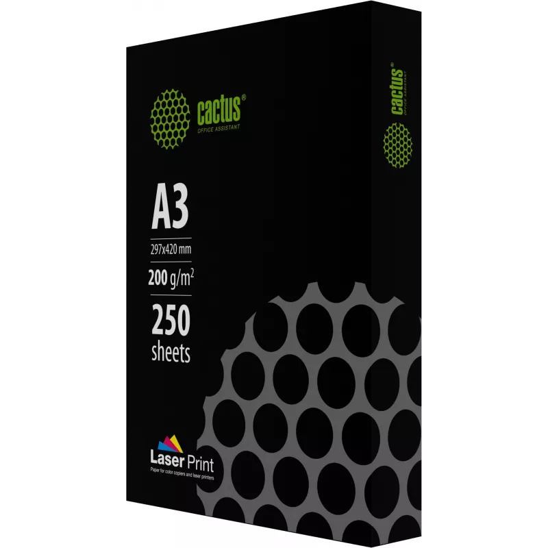 Бумага Cactus CS-LPA3200250 A3 марка A/200г/м2/250л./белый CIE170% для лазерной печати