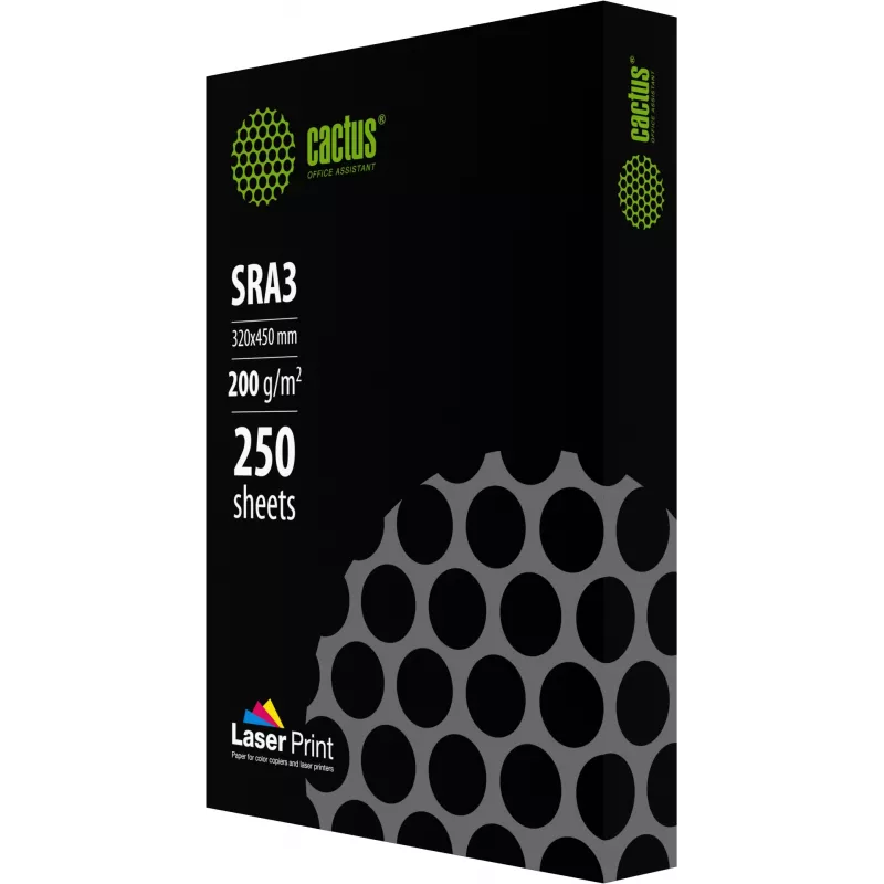 Бумага Cactus CS-LPSRA3200250 SRA3 марка A/200г/м2/250л./белый CIE170% для лазерной печати